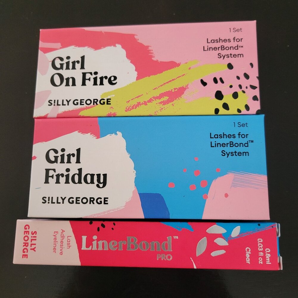 Silly George Lashes LinerBond System Girl on Fire Girl Friday & CLEAR Linerbond